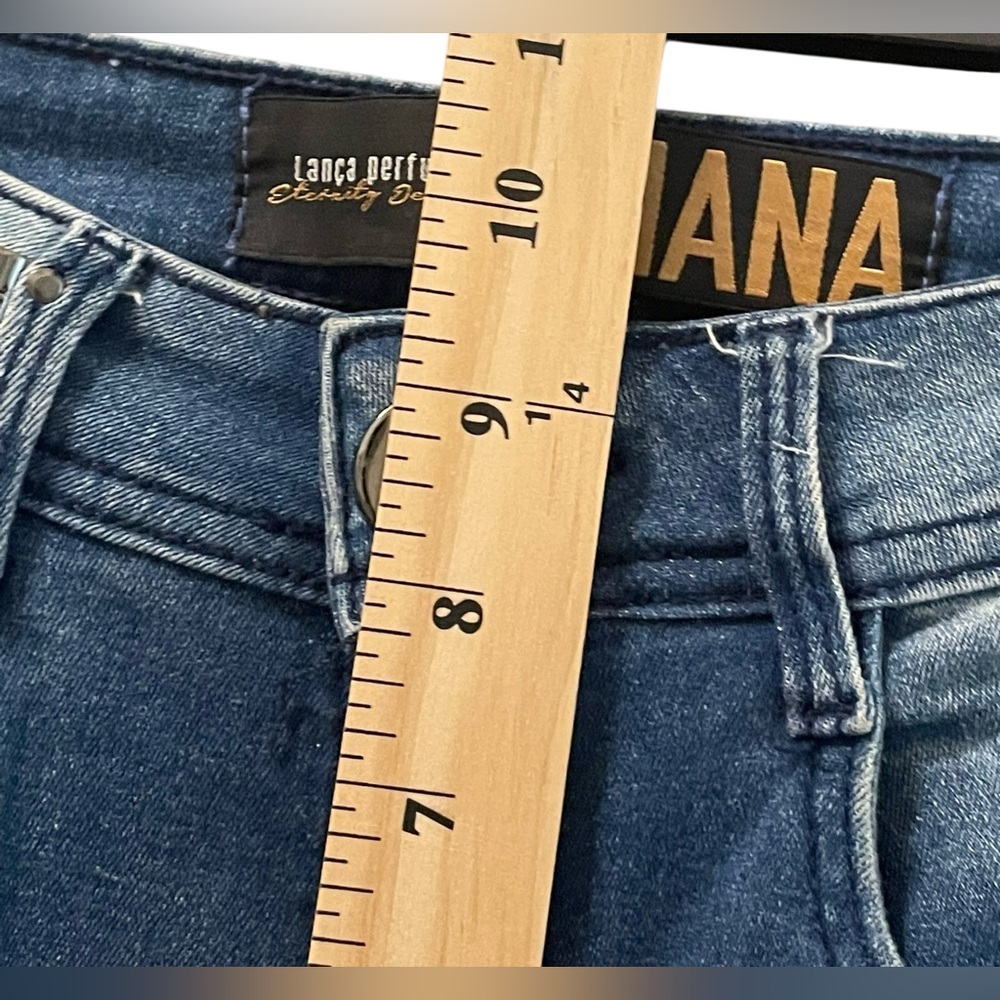 Lanca Perfume Diana Jeans 36 Distressed US 4 Raw Frayed Hem Skinny Stretch Denim - Picture 11 of 12